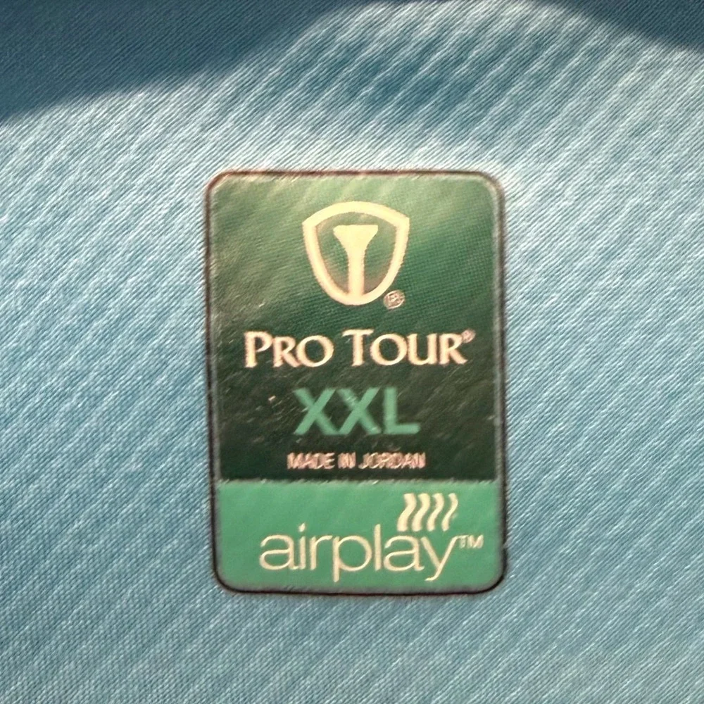 PRO TOUR Airplay Golf Polo Shirt Blue XXL Men's Short Sleeve Polyester